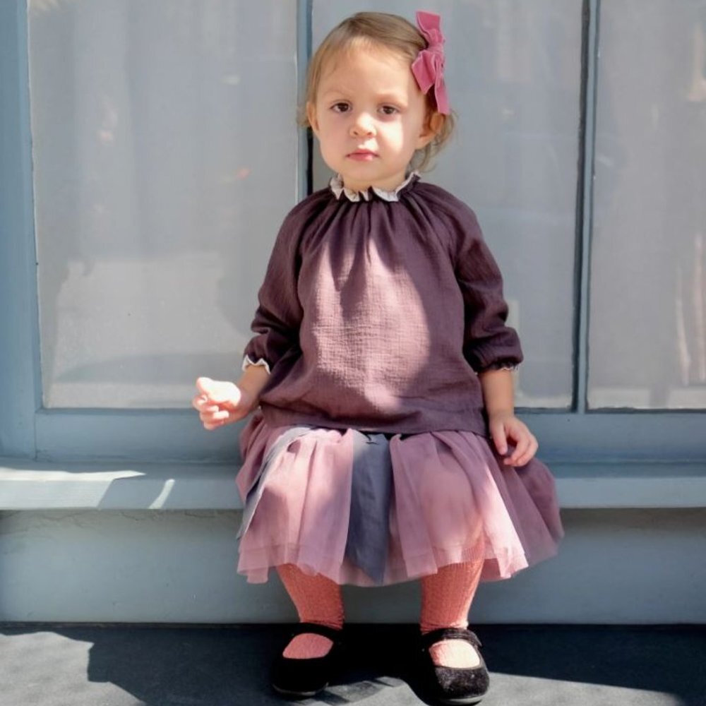 New MADEMOISELLE A SOHO Cotton Lilac Long Sleeve Top Size 6 Years